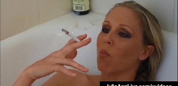  Busty Blonde Milf Julia Ann Smokes Her Cigs Soaking In Tub!